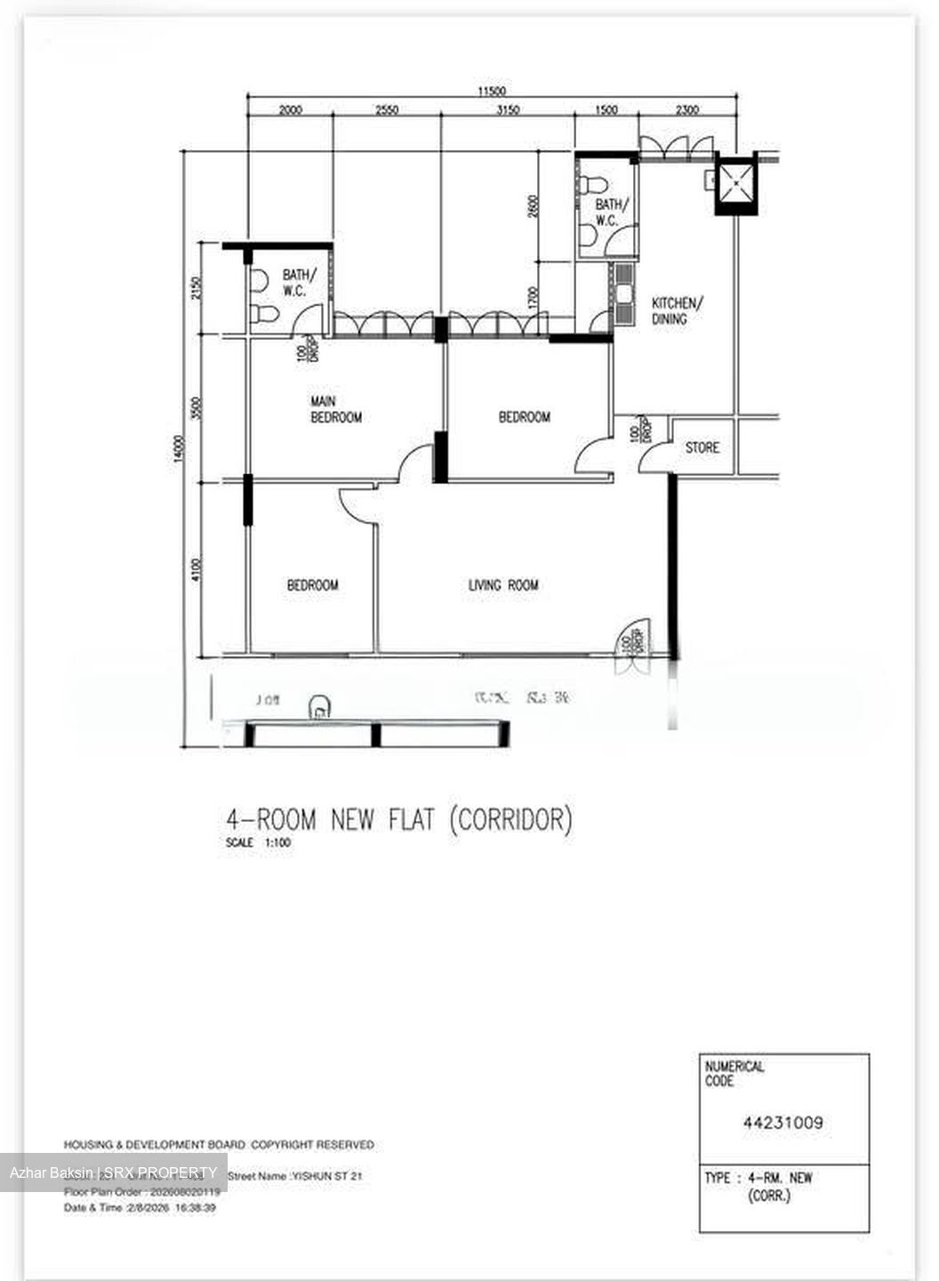 Blk 231 Yishun Street 21 (Yishun), HDB 4 Rooms #598526671